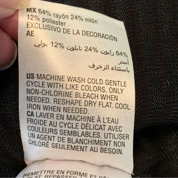 ALFANI Open Front Cardigan Women’s Small Black Sheer Striped 3/4 Sleeves. - Picture 7 of 10